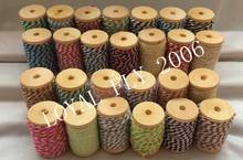 2pcs/lot 26 mix color Cotton baker Twine 12ply cotton string coton cords 10yards wooden spool 2024 - buy cheap