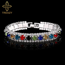 TREAZY Luxury Crystal Bracelets For Women Wedding Jewelry Multicolor Rhinestone Chain Link Bracelets & Bangles Femme Pulseira 2024 - buy cheap