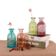 Домашняя маленькая стеклянная ваза «сделай сам», офисный декор, креативная бутылка для гидропоники, украшение для дома, прозрачная цветная ваза с микро-пейзажем 2024 - купить недорого