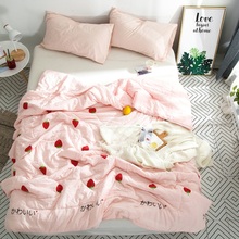 2020 новое летнее одеяло, одеяло, кондиционер, одеяло, покрывало с розовым фруктовым принтом, лоскутное покрывало для кровати, покрывало, Colcha 2024 - купить недорого