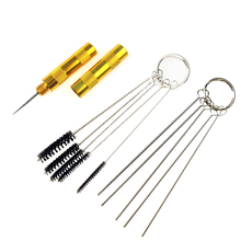 Kit de limpeza com agulhas e escovas, ferramenta de limpeza com 11 unidades de metal, para pintura corporal, tatuagem, aerógrafo, pistola de pulverização, bico, kit de limpeza e reparo 2024 - compre barato