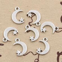 20pcs Charms Double Sided Moon Star 17x11mm Antique Making Pendant fit,Vintage Tibetan Bronze Silver color,DIY Handmade Jewelry 2024 - buy cheap