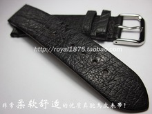 2020 alta calidad hecho a mano 18 mm 20 mm fino negro avestruz correa de reloj suave accesorios de reloj de pulsera para hombre marca reloj 2024 - compra barato