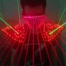 T16 homem laser robô projetor raios vermelhos óculos verde iluminado colete laser dj dançarino ombro colorido led luz trajes de salão 2024 - compre barato