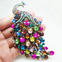 Luxurious Peacock Bird Woman Brooch Pin Pendant Multi-color Rhinestone Crystal gifts 2024 - buy cheap