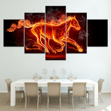 Абстрактная Картина на холсте «огненная лошадь» для гостиной, 5 шт./компл., Настенная картина, картины для гостиной без рамки 2024 - купить недорого