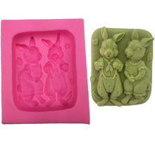 Easter rabbit Shape 3D fondant cake silicone mold kitchen chocolate jello pastry candy making soap candle decoration tools F0291 2024 - buy cheap