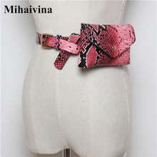Mihaivina-riñonera Serpentina para mujer, bolso de piel de vaca de moda, riñonera de diseñador de marca de lujo, bolso de viaje ajustable para teléfono 2024 - compra barato