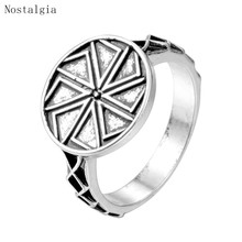 Nostalgia Slavic Kolovrat Womens Mens Signet Rings Wicca Pagan Men Jewelry Russian Tribal Amulet 2024 - buy cheap