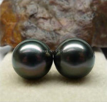 Wholesale  >>>>New 12mm Black Tahitian Shell Pearl Earring AAA++ 2024 - buy cheap