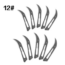 Lâmina de faca cirúrgica 12 #, lote com 10 peças, multifuncional, para substituição, scrapbooking, artesanato, ferramenta de faca 2024 - compre barato