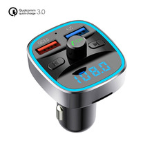 Quick Charge 3.0 Car Charger for Huawei P30 Pro Handsfree FM Transmitter Bluetooth Car MP3 Player Dual USB Fast Phone Charger 2024 - buy cheap