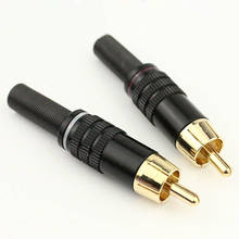 100pcs High Quality RCA Adapter Audio and Video Cable Connector Audio Plug Black Gold-plated 2024 - buy cheap