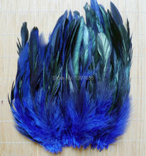 Penas de galo azul 12.5-20cm, 50 peças, joias faça você mesmo chapéu brinco sapatos apanhador de sonhos decoração cauda de faisão penas de galinha 2024 - compre barato