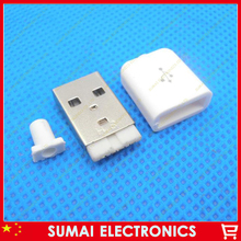 Free Shipping 100sets DIY 3 in 1 2.0 USB connector A type USB Male Plug + Plastic shell 2024 - buy cheap
