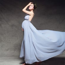 Pregnant party dress blue cute maternity photography props chiffon wedding dress maternity 2024 - buy cheap