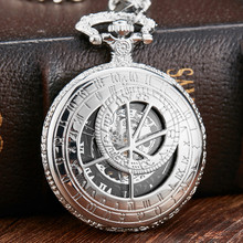 Retro Silver Hollow Design Mechanical Pocket Watch Men Chains Roman Dial Skeleton Hand wind Pocket Watches Mechanical 2024 - купить недорого