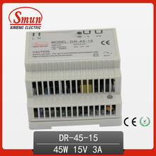 SMUN 45W 15V 3A Single Output AC-DC Indoor Din Rail Switching Mode Power Supply DR-45-15 With CE ROHS 2024 - buy cheap