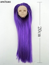 Purple Hair Soft Practice Makeup DIY Doll Head For 11.5" Doll Heads For 1/6 BJD Dollhouse Practicing Head Without Eye 2024 - buy cheap