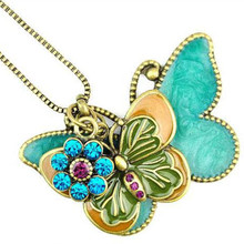 Модная Длинная цепочка с кулоном в виде бабочки в стиле ретро, женское ожерелье, ювелирные изделия 4ND104 2024 - купить недорого