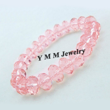 12mm Faceted Crystal Beaded Bracelet For Women Handmade Pink Crystal Bracelets 20pcs/lot Free Shipping 2024 - buy cheap