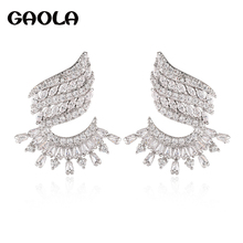 GAOLA, pendientes geométricos transparentes de Zirconia cúbica para mujer, joyería de moda para fiestas GLE9129 2024 - compra barato