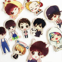 1 PC Cartoon Cute Funny EXO Brooches Acrylic Brooches Badge Backpack Brooch Pins On Bag Clothing Decor Brooches Luhan Lay 2024 - buy cheap
