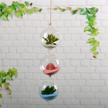 Suporte de plantas transparente, vaso de vidro transparente para pendurar, recipiente de terrário, decoração, sala, jardim, escritório 2024 - compre barato