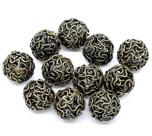 10Pcs Ball Twist Wire Beads Bronze Tone Round Alloy Hollow Jewelry DIY Finding 18mm 2024 - buy cheap