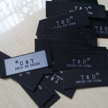 1000pcs Custom name end fold cloth woven label Black tag 6 * 2 cm 2024 - buy cheap