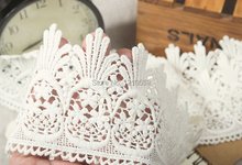 2 yards 7.5CM 100% Cotton Lace Fabric White Lace Trim Embellishment for Wedding Veil 2024 - buy cheap