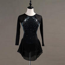Vestido de manga longa personalizado para patinação artística, vestido feminino adulto e infantil de cristal para patinação artística, 2019 2024 - compre barato