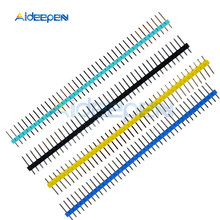 10PCS 40Pin 1x40P Male Breakable Single Row Pin Header Strip Connector 2.54mm Black White Blue Red Green Yellow 2024 - buy cheap