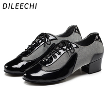 DILEECHI Black white red Latin dance shoes modern dance shoes men's indoor soft outsole Ballroom dancing shoes 4cm 2cm low heel 2024 - buy cheap