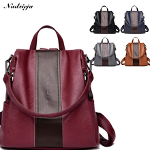 Fashion Women Backpack Purse PU Leather Anti-theft Backpack Casual Satchel Shoulder Bag for Girls Lightweight Female Backpack 2024 - buy cheap