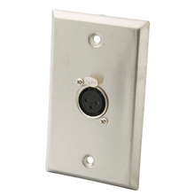 1 Gang Solid Style Stainless Steel Single Port Cannon XLR Wall Plate 2024 - buy cheap