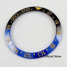 BLIGER-Reloj de cerámica azul y negro de 38mm para hombre, inserto de bisel para reloj de 40mm, movimiento automático Sub/GMT 2024 - compra barato