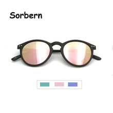 Gafas De Sol redondas polarizadas para hombre y mujer, lentes De Sol redondas con espejo, color rosa, Estilo Vintage, protección Uv400 2024 - compra barato