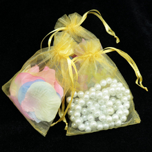 500pcs/lot 5x7cm Gold Small Mini Organza Sheer Gift Jewelry Earring Packaging Bags Drawstring Pouches 2024 - buy cheap