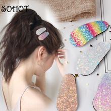 SOHOT INS Hot Sale Rainbow Gradient Hairpins Women Hairwear Cute Candy Color Barrettes Hair Accessories Shiny Hair Clip Ornament 2024 - buy cheap