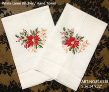 Set of 12 Fashion Handkerchiefs Towel with Embroidered Floral white Hemstitched Linen Vintage Hand Towel  Guest Towel 14X22-inch 2024 - buy cheap