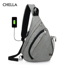 Mochila antirrobo de lona para hombre, bolso de pecho recargable vía USB, bolsos de un solo hombro, gancho para gafas, BP0213 2024 - compra barato