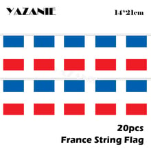 YAZANIE 14*21cm 20PCS France String Flag French Small Decoration Banners Little World Country Stitched Custom Flag Free Shipping 2024 - buy cheap