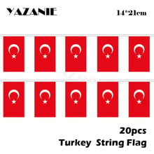 YAZANIE 14*21cm 20PCS 5Meter Turkey String Flag Hot Sell Hanging National Turkish Small Flag for Home Decoration Free Shipping 2024 - buy cheap