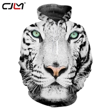 Cjlm homem preto e branco pulôver animal listrado estampa adorável tigre homens de poliéster capuz 3d impressão completa tamanho grande 6xl 2024 - compre barato