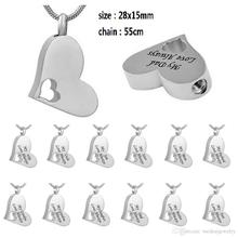 IJD8529-Collar personalizado de acero inoxidable para cenizas, urna conmemorativa con grabado de nombre, amor, siempre Corazón, joyería, familia 2024 - compra barato