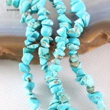 Loose Beads 5-8MM Irregular Shape Freeform Chip Natural Stone Green Howlite For Jewelry Making DIY Necklace String 35" S054 2024 - buy cheap