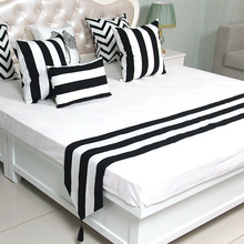 Black and white stripes Bedspread Modern Simple style Bed Runner Bedding Scarf Wedding Home Hotel Bedroom Decorative Bed Cover 2024 - buy cheap