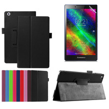 Protective Bag Folio PU Leather Case For Lenovo Tab 3 8.0 inch TB3-850F TB3-850M Tablet Litchi Case Stand Cover + Clear Film 2024 - buy cheap