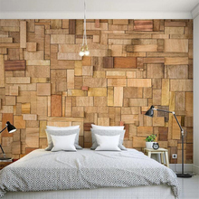 Пользовательские обои 3d фото фрески papel де parede деревянные геометрические креативные Настенные обои для гостиной спальни ресторана 3d обои 2024 - купить недорого